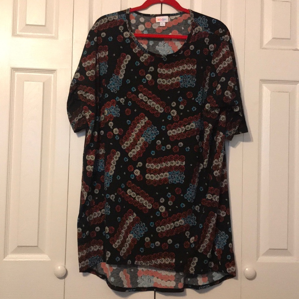 Floral American Flag LulaRoe Irma XL